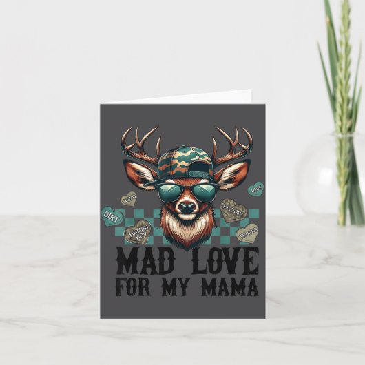 Mad Love For My Mama Deer Head Valentines Day Hunt カード (正面)