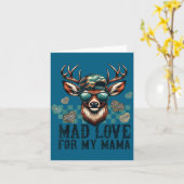 Mad Retro Love For My Mama Camo Deer Hunting Valen カード (黄色い花)