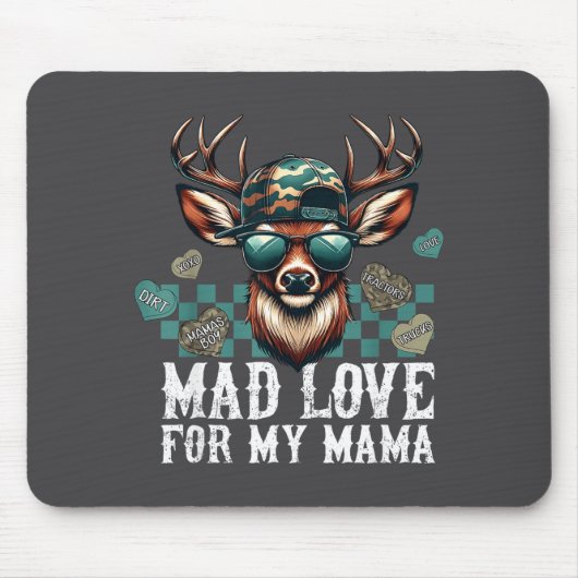 Mad Retro Love For My Mama Camo Deer Hunting Valen マウスパッド (正面)