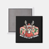 Mad Retro Love For My Mama Camo Deer Hunting Valen マグネット (正面/裏面)