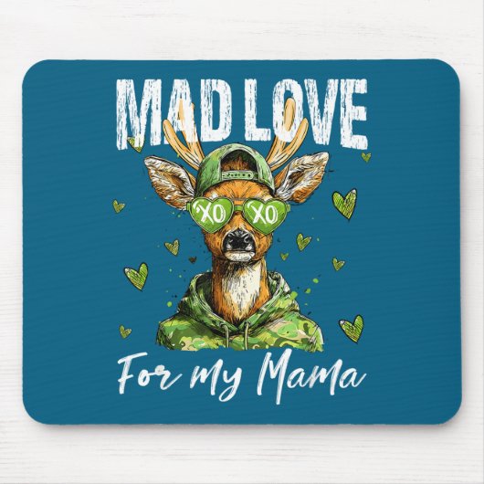 Mad Retro Love For My Mama Deer Hunting Boys Valen マウスパッド (正面)