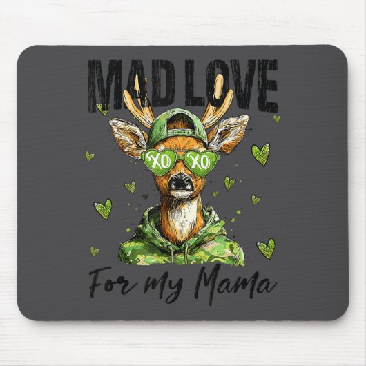 Mad Retro Love For My Mama Deer Hunting Boys Valen マウスパッド (正面)