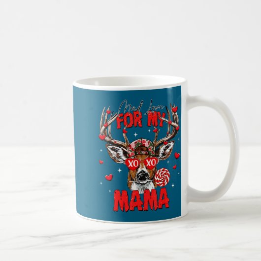 Mad Retro Love For My Mama Deer Hunting Happy Vale コーヒーマグカップ (右)
