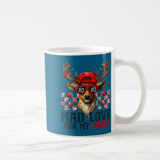 Mad Retro Love For My Mama Deer Hunting Happy Vale コーヒーマグカップ (右)