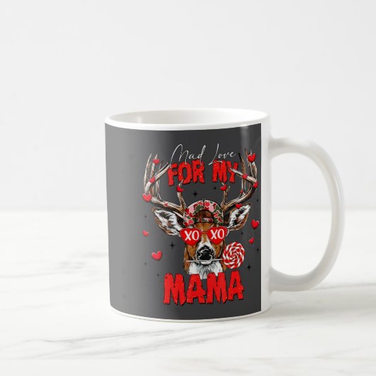 Mad Retro Love For My Mama Deer Hunting Happy Vale コーヒーマグカップ (右)