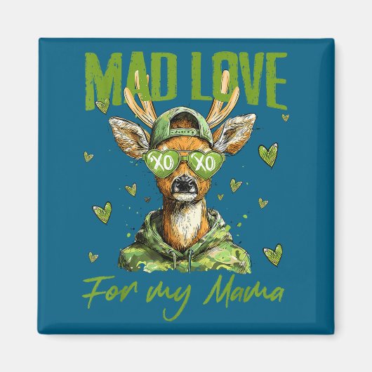 Mad Retro Love For My Mama Deer Hunting Happy Vale マグネット (正面)