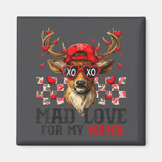 Mad Retro Love For My Mama Deer Hunting Happy Vale マグネット (正面)