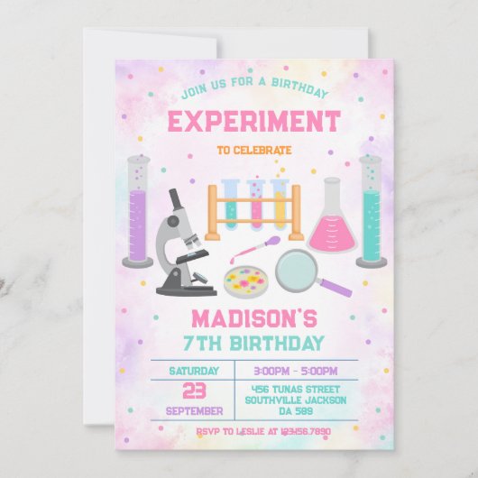 Mad Science Experiment Birthday Party Invitation 招待状 (正面)