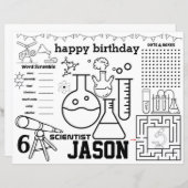 Mad science placemats, Mad science birthday games (正面/裏面)