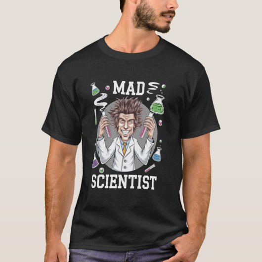 Mad Scientist At Work Laboratory Experiments Kids  Tシャツ (正面)