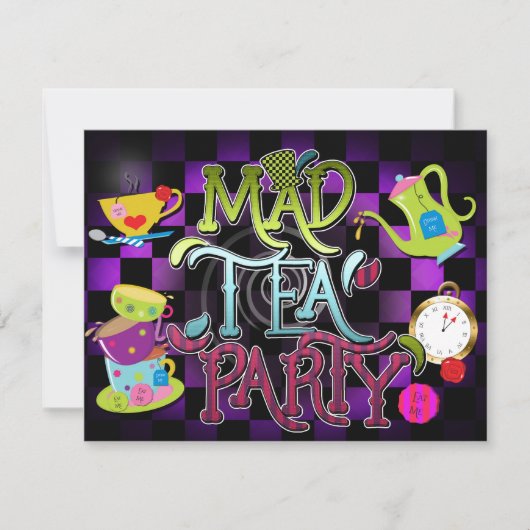 MAD TEA PARTY 不思議の国のお誕生日会の招待状 招待状 (正面)