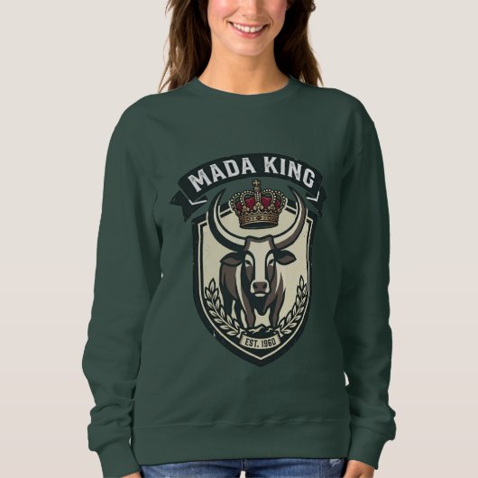 MADA KING | Malagasy Zebu Madagascar T-Shirt スウェットシャツ (正面)
