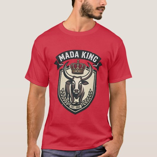 MADA KING | Malagasy Zebu Madagascar T-Shirt Tシャツ (正面)