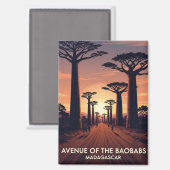 Madagascar Avenue of the Baobabs Travel マグネット (正面/裏面)