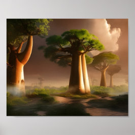 Madagascar Baobab Forest Fantasy  Art ポスター