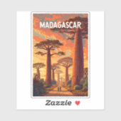 Madagascar Illustration Travel Art Vintage シール (シート)