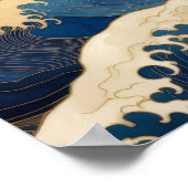 Madagascar Ocean Whale - Blue & Gold Waves |  ポスター (角)