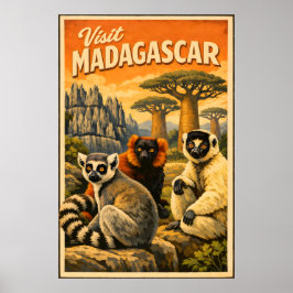 Madagascar - Vintage Travel Poster ポスター