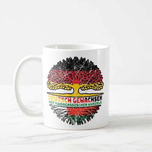Madagaskar Madagassisch Deutsch Deutschland Baum コーヒーマグカップ (左)