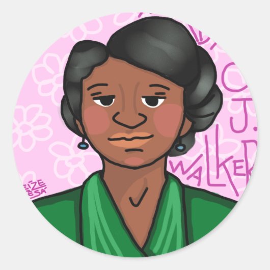Madam C. J. Walker ラウンドシール (正面)