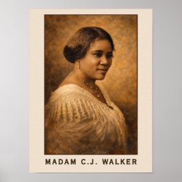 Madam C.J. Walker Portrait Art ポスター