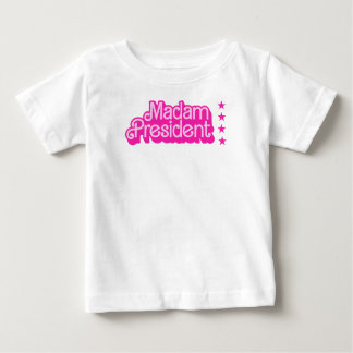"Madam President"ピンクのロゴ – レトロ ベビーTシャツ