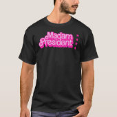 "Madam President"ピンクのロゴ – レトロ Tシャツ (正面)