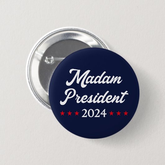 Madam President 2024 I - Kamala Harris 缶バッジ (正面&裏面)