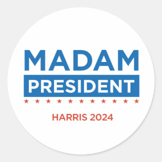 Madam President Harris 2024ステッカー ラウンドシール