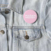 Madam President modern bold typography light pink 缶バッジ (インサイチュ)