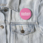 Madam President modern bold typography pink 缶バッジ (インサイチュ)