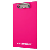 Madam President typography minimalist hot pink クリップボード (左)