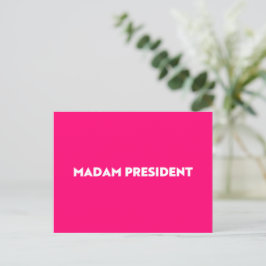 Madam President typography minimalist modern pink ポストカード