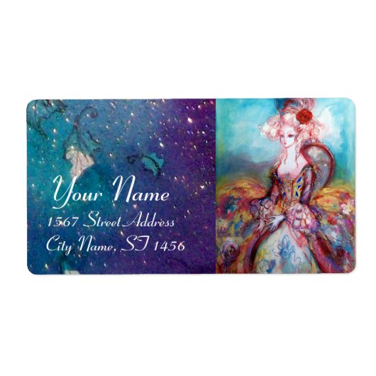 MADAMEポンパドール、明るいピンクの青の緑 ラベル (正面)