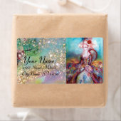 MADAMEポンパドール、明るいピンクの青の緑 ラベル (インサイチュ)