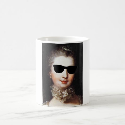 ♥ Madame de Pompadour with sunglasses crazy ♥ コーヒーマグカップ (中央)