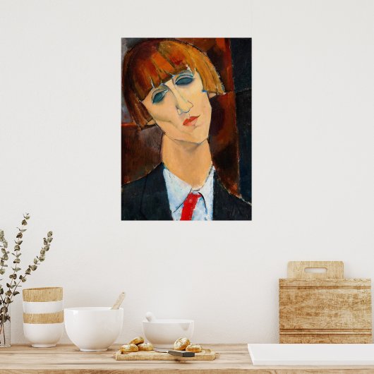 Madame Kisling, 1917 by Amedeo Modigliani ポスター (キッチン)