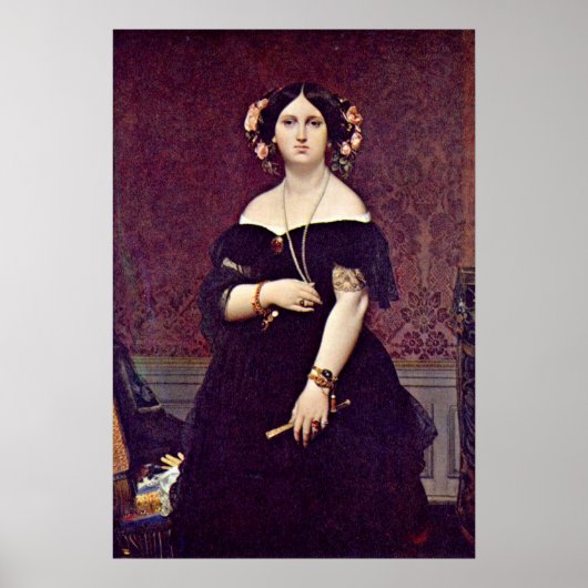 Madame Moitessier by Jean Auguste Dominique Ingres ポスター (正面)
