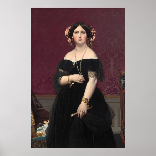 Madame Moitessier - Jean-Auguste- Ingres Fine Art ポスター (正面)