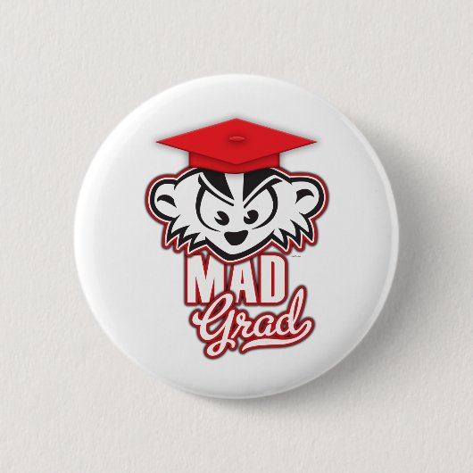MadBadgerの不機嫌の卒業生 缶バッジ (正面)