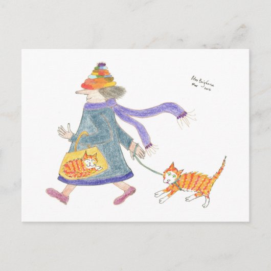 MadCatWomanは買物をすることを行きます ポストカード (正面)