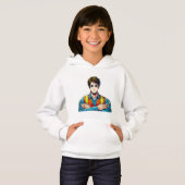 Mädchen Hoodie mit Manga-Sicherheitsfachmann (正面フル)