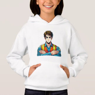 Mädchen Hoodie mit Manga-Sicherheitsfachmann