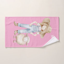 Mädchen mit Lamm ハンドタオル