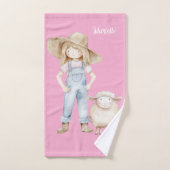 Mädchen mit Lamm ハンドタオル (ハンドタオル)