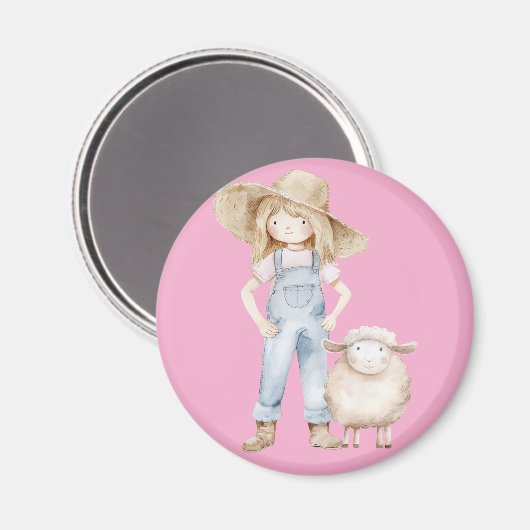Mädchen mit Lamm マグネット (正面/裏面)