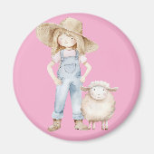 Mädchen mit Lamm マグネット (正面)