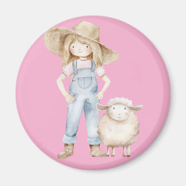 Mädchen mit Lamm マグネット