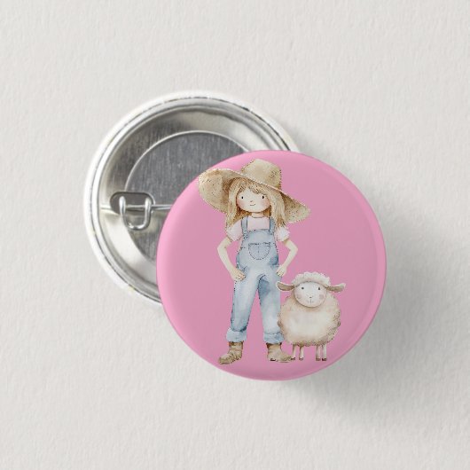 Mädchen mit Lamm 缶バッジ (正面&裏面)
