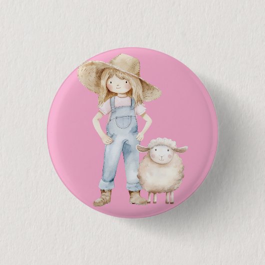 Mädchen mit Lamm 缶バッジ (正面)